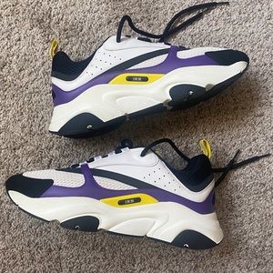Dior Violet/White Technical Mesh and Black Smooth Calfskin B22 Sneaker Men’s